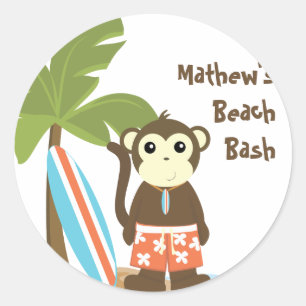 Sticker Rond Surf singe