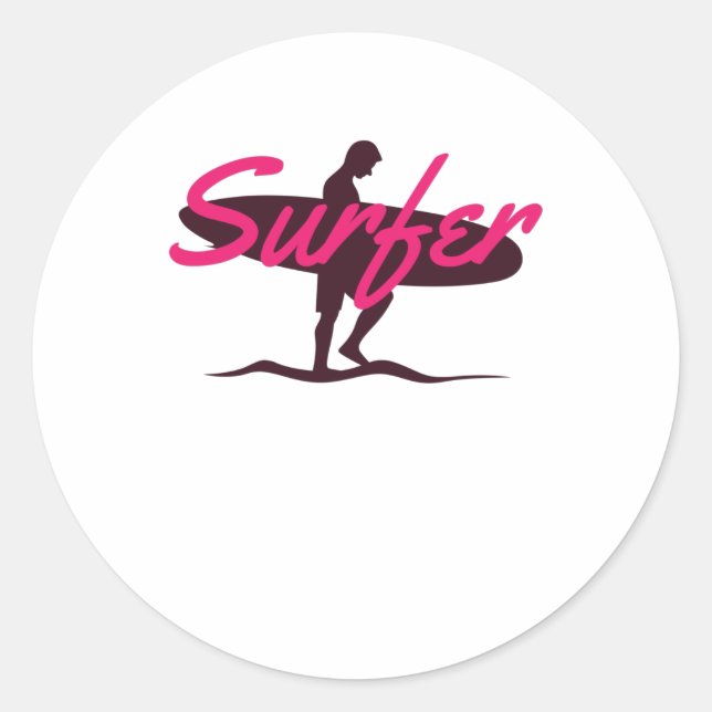 Sticker Rond Surfer (Devant)