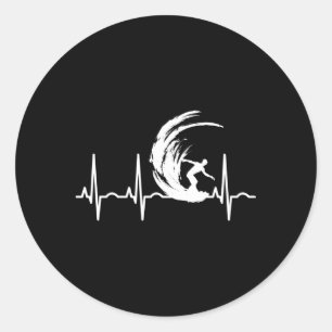 Sticker Rond Surfer Surf Hebeat Pour