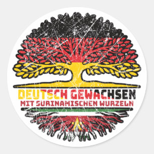 Sticker Rond Suriname Surinamisch Deutsch Deutschland Baum