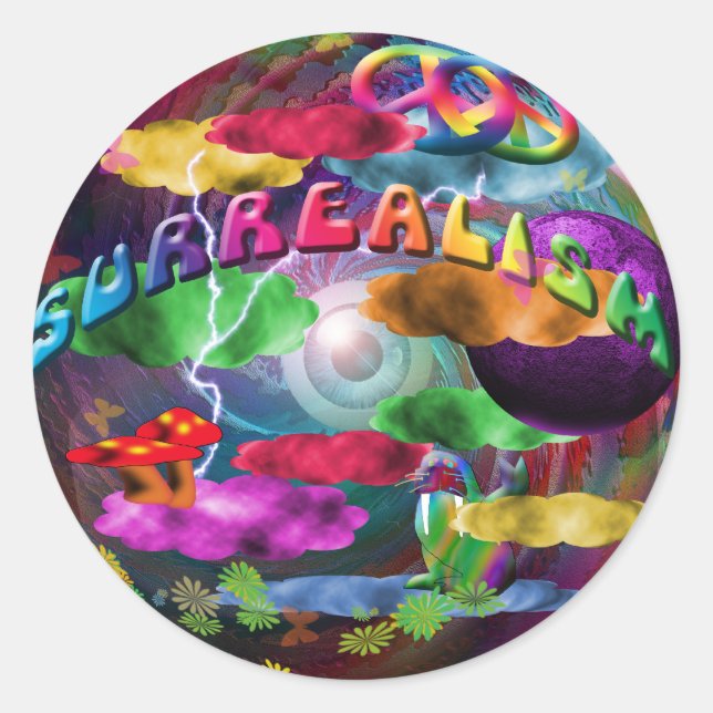 Sticker Rond Surréalisme (Devant)