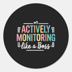 Sticker Rond Surveillance Active Comme Une Journée De Test D'Ét