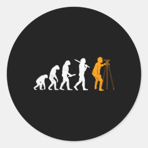 Sticker Rond Surveyor Land Surveyor Évolution D'Un Surveyor
