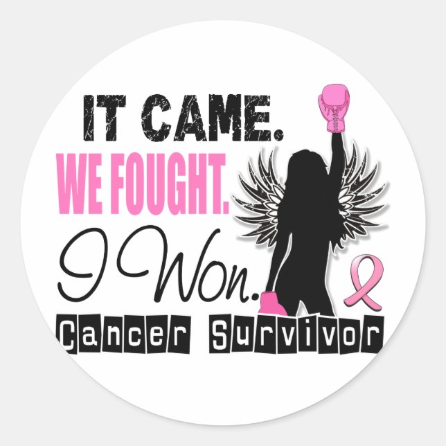 Sticker Rond Survivant 22 Cancer du sein (Devant)