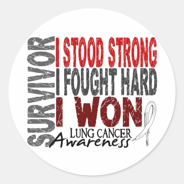 Sticker Rond Survivant 4 Cancer du poumon (Devant)