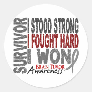 Sticker Rond Survivant 4 de tumeur cérébrale