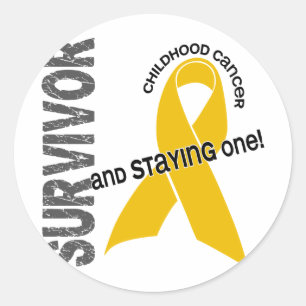 Sticker Rond Survivant de Cancer d'enfance