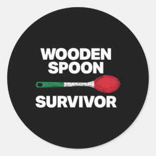 Sticker Rond Survivant de cuillère en bois de la famille italie
