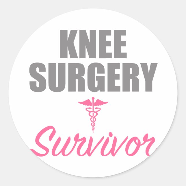 Sticker Rond Survivant de la chirurgie du genou (Devant)