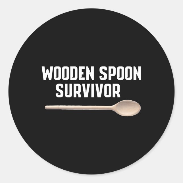 Sticker Rond Survivant de la cuillère en bois (Devant)