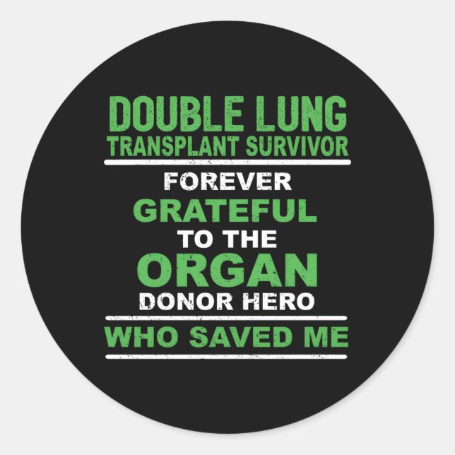 Sticker Rond Survivant de la transplantation pulmonaire double  (Devant)