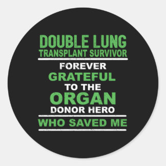 Sticker Rond Survivant de la transplantation pulmonaire double