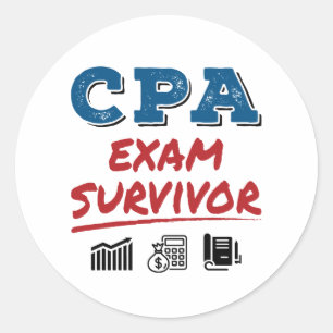 Sticker Rond Survivant de l'examen CPA