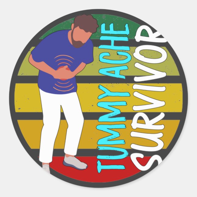 Sticker Rond Survivant de Tummy Ache (Devant)
