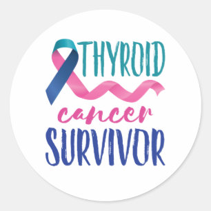 Sticker Rond Survivant du cancer de la thyroïde