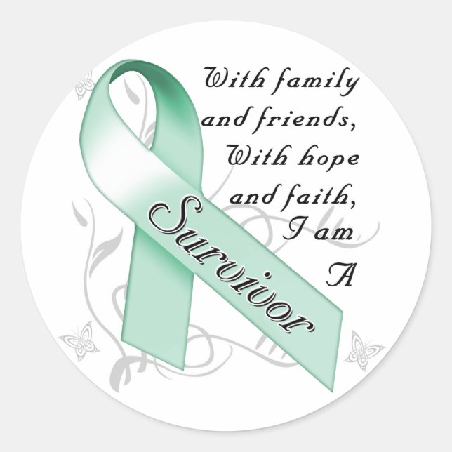 Sticker Rond Survivant du cancer de l'ovaire (Devant)