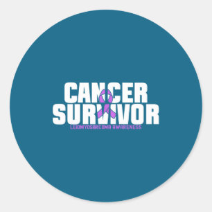 Sticker Rond Survivant du cancer du léiomyosarcome Combattant d