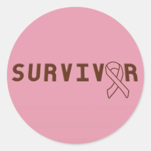 Sticker Rond Survivant du cancer du sein