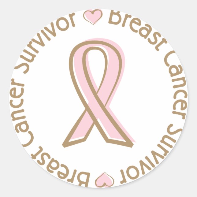 Sticker Rond Survivant du cancer du sein (Devant)