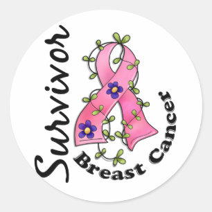 Sticker Rond Survivant du cancer du sein 15