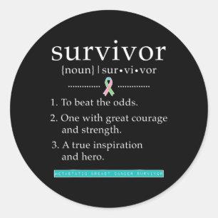 Sticker Rond Survivant du cancer du sein métastatique