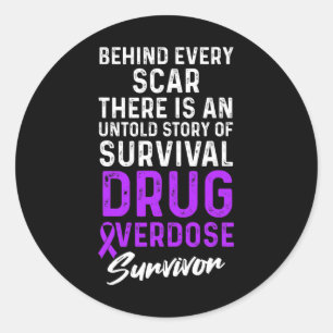 Sticker Rond Survivant du guerrier de sensibilisation à la surd