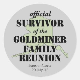 Sticker Rond Survivant officiel de la Réunion familiale - Alask