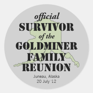 Sticker Rond Survivant officiel de la Réunion familiale - Alask