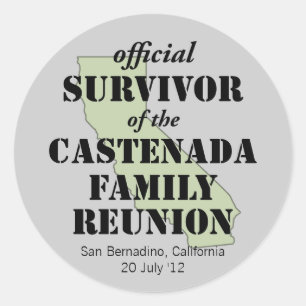 Sticker Rond Survivant officiel de la Réunion familiale - Calif