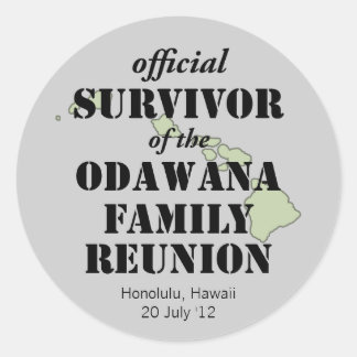 Sticker Rond Survivant officiel de la Réunion familiale - Hawai