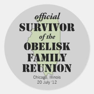 Sticker Rond Survivant officiel de la Réunion familiale - Illin
