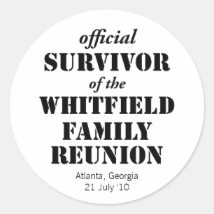 Sticker Rond Survivant officiel de notre Réunion de famille