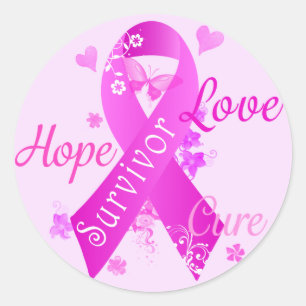 Sticker Rond Survivor Love Hope Cure
