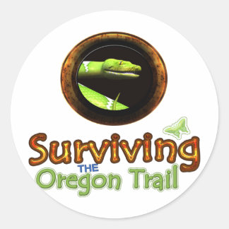 Sticker Rond Survivre au sentier de l'Oregon