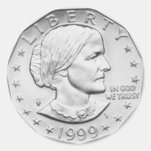 Sticker Rond Susan B. Anthony Dollar pièce