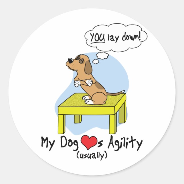 Sticker Rond Suspendre l'Humour d'agilité de la table (Devant)