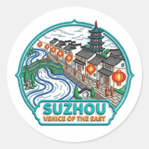 STICKER ROND SUZHOU VENISE DE L'EST