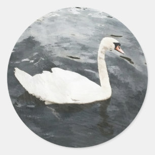 Sticker Rond Swan impressionniste