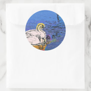 STICKER ROND SWANS