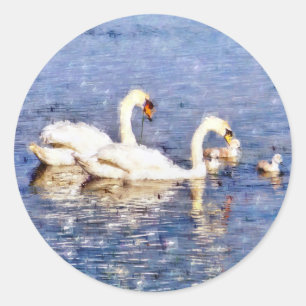 STICKER ROND SWANS