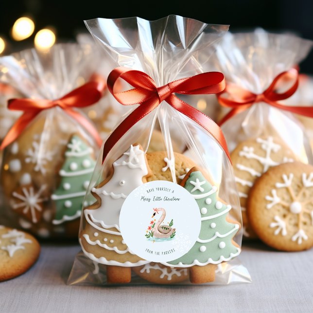 Sticker Rond Swans Natation | 12 Jour de Noël (Créateur téléchargé)