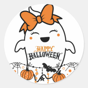 Sticker Rond Sweat - shirt à capuche d'Halloween Fantôme Éffray