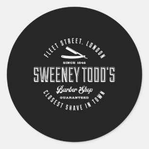 Sticker Rond Sweeney Todd'S Barber Shop