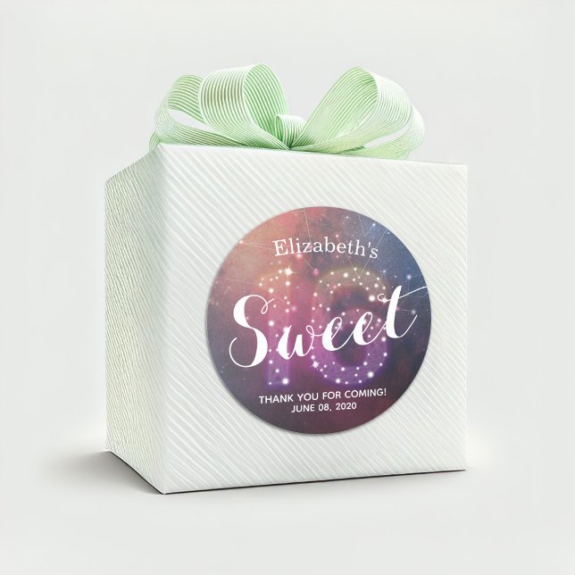 Sticker Rond Sweet 16e anniversaire Merci étoiles Constellation (Créateur téléchargé)