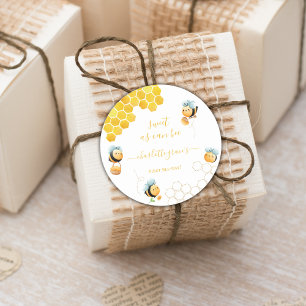 Sticker Rond Sweet As Can Bee 1er anniversaire