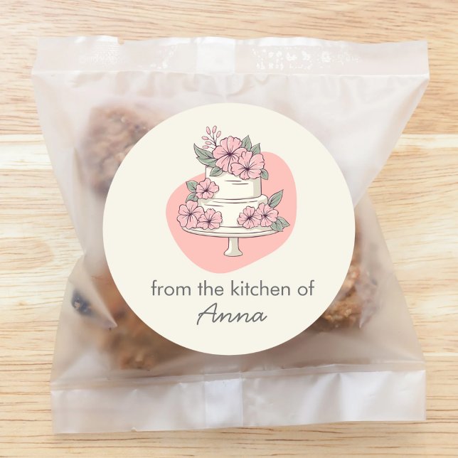 Sticker Rond Sweet Cake From The Kitchen of add name (Créateur téléchargé)