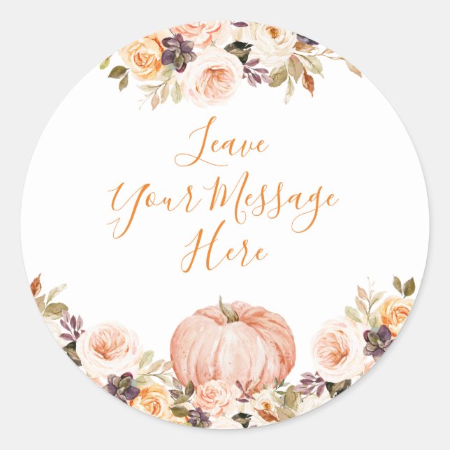 Sticker Rond Sweet Citrouille Anniversaire Aimez votre message  (Devant)