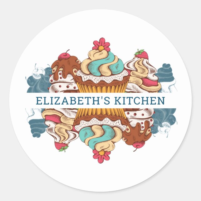 Sticker Rond Sweet dessert Kitchen (Devant)