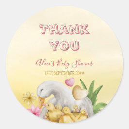 Sticker Rond Sweet Heart Greenery Jaune maman & Baby shower