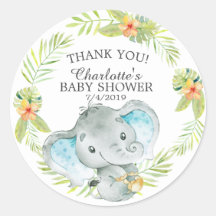Sweet Jungle Elephant Baby shower Favor Merci